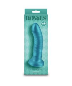 Royals Charlie 6 In. Metallic Curved Dildo Teal