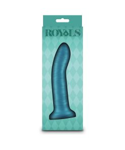 Royals Charlie 6 In. Metallic Curved Dildo Teal