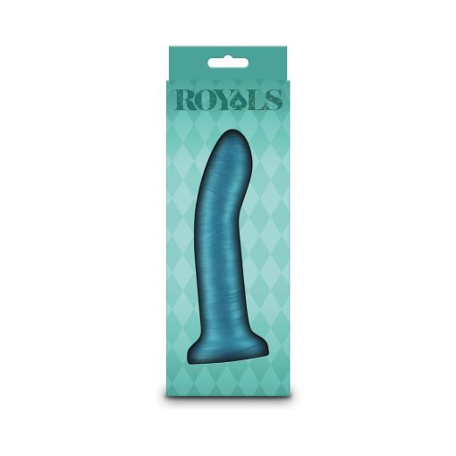 Royals Charlie 6 In. Metallic Curved Dildo Teal - Image 4