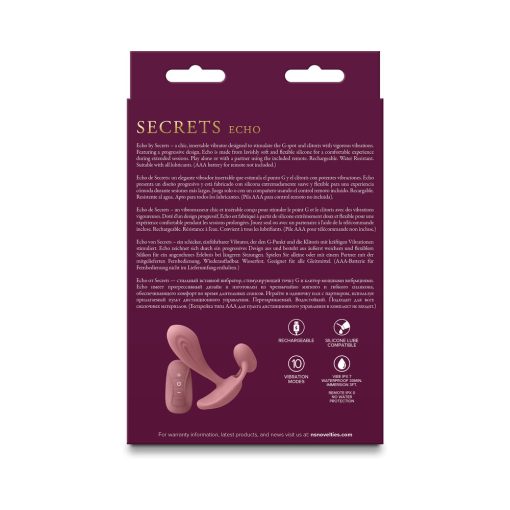 Secrets Echo Insertable Vibe With Remote Dusty Rose - Image 4