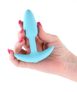 Techno Trance App-Controlled Vibrating Plug With Remote Blue