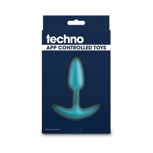 Techno Trance App-Controlled Vibrating Plug With Remote Blue - Image 4