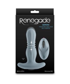Renegade Gemini Thrusting Anal Plug With Remote Gray