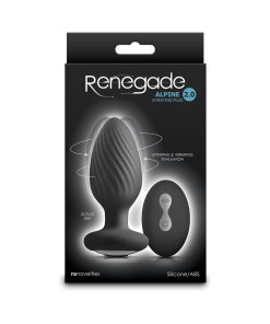 Renegade Alpine 2.0 Gyrating And Vibrating Plug With Remote Black