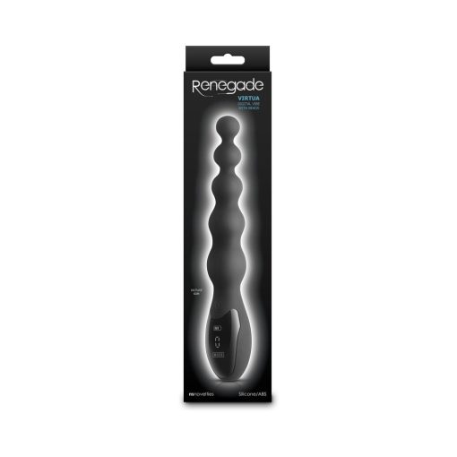 Renegade Virtua Digital Beaded Anal Vibrator in Black | Waterproof Rechargeable Adult Toy