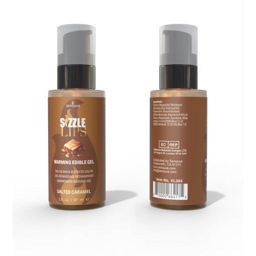 Sensuva Sizzle Lips Warming Gel Salted Caramel 2 Oz. - Image 2