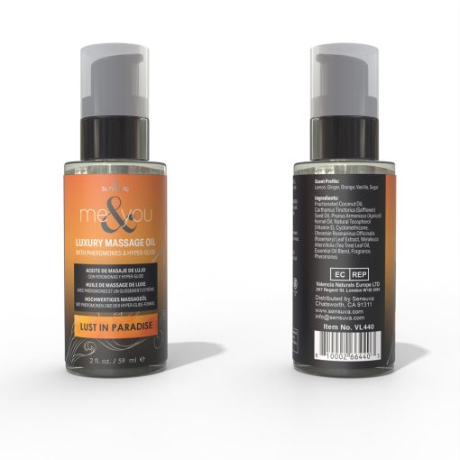 Sensuva Me & You Pheromone-Infused Luxury Massage Oil Lust In Paradise 2 Oz. - Image 2