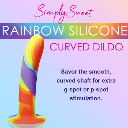 Simply Sweet Rainbow Silicone Dildo - Image 3