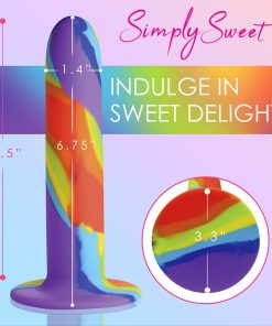 Simply Sweet Rainbow Silicone Dildo