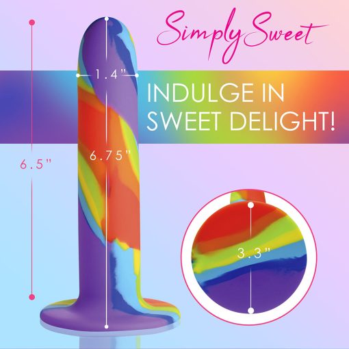 Simply Sweet Rainbow Silicone Dildo - Image 5