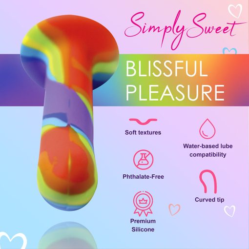 Simply Sweet Rainbow Silicone Dildo - Image 6