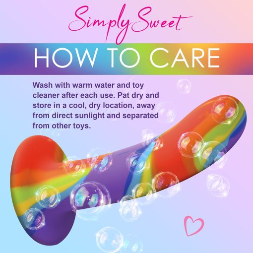 Simply Sweet Rainbow Silicone Dildo - Image 8