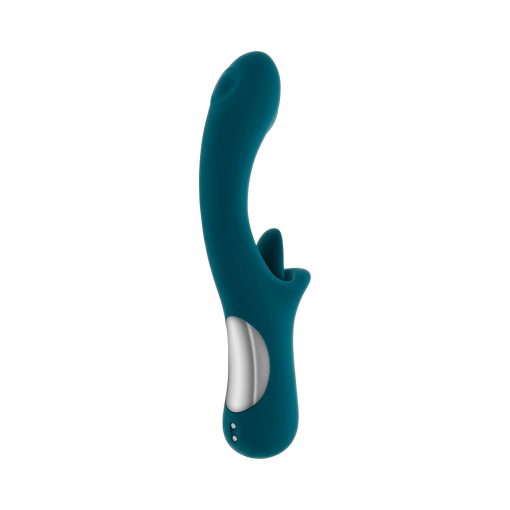 Playboy Harmony Tongue Licking & Tapping Vibrator – Dual Stim (Deep Teal) - Image 4
