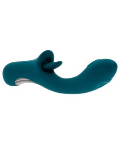 Playboy Harmony Tongue Licking & Tapping Vibrator – Dual Stim (Deep Teal)