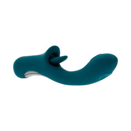 Playboy Harmony Tongue Licking & Tapping Vibrator – Dual Stim (Deep Teal) - Image 7