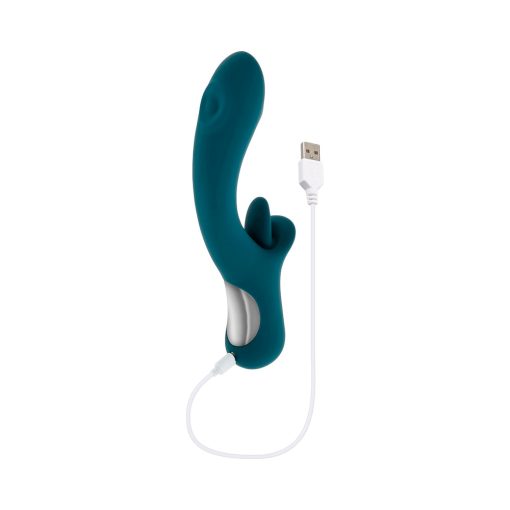 Playboy Harmony Tongue Licking & Tapping Vibrator – Dual Stim (Deep Teal) - Image 8