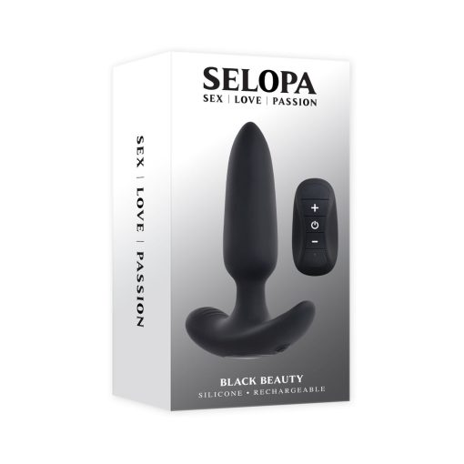 Selopa Black Beauty Remote Control Anal Plug – Slim, Silicone, Vibrating