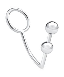 Blue Line 2 Bead Stainless Steel Anal Hook & Cock Ring