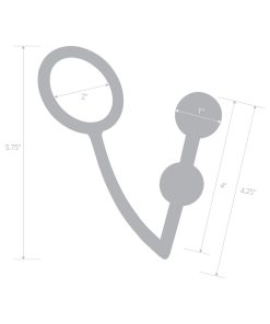 Blue Line 2 Bead Stainless Steel Anal Hook & Cock Ring