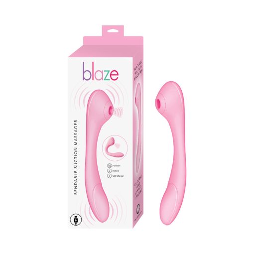Blaze Bendable Suction Massager – Dual Motor Rabbit Vibrator (Pink)