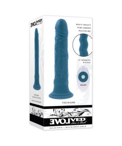 Evolved Tsunami Rechargeable Vibrating Dildo Silicone Teal
