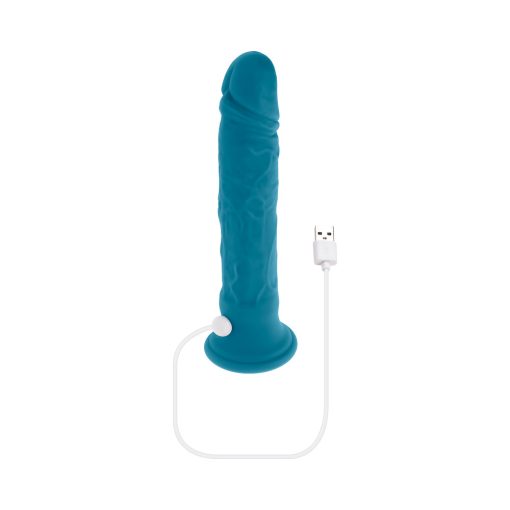 Evolved Tsunami Rechargeable Vibrating Dildo Silicone Teal - Image 8