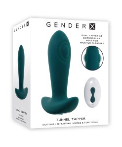 Gender X Tunnel Tapper Rechargeable Vibrating Anal Plug With Remote Teal