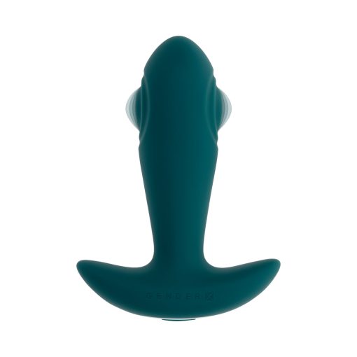 Gender X Tunnel Tapper Rechargeable Vibrating Anal Plug With Remote Teal - Image 4