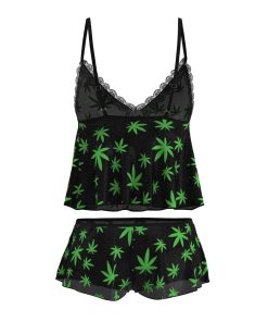 Magic Silk Hazy Dayz Cami & Short Set Pot Leaf L/Xl