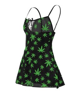 Magic Silk Hazy Dayz Dress & G-String Set Pot Leaf L/Xl