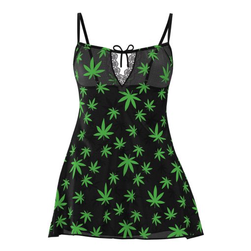Magic Silk Hazy Dayz Dress & G-String Set Pot Leaf L/Xl - Image 6