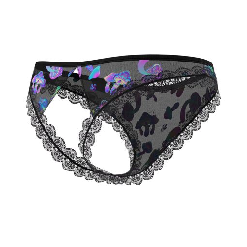 Magic Silk Hazy Dayz Crotchless Panty With Open Back Mushroom S/M - Image 5