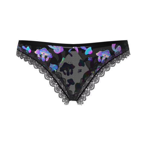 Magic Silk Hazy Dayz Crotchless Panty With Open Back Mushroom S/M - Image 6