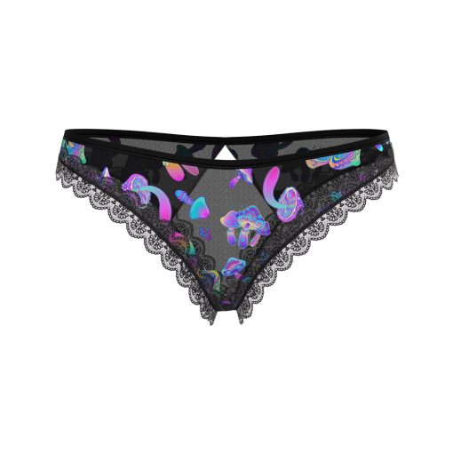 Magic Silk Hazy Dayz Crotchless Panty With Open Back Mushroom L/Xl - Image 3