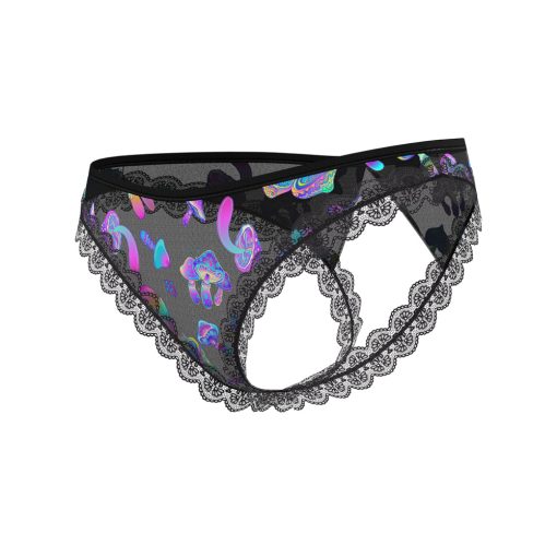 Magic Silk Hazy Dayz Crotchless Panty With Open Back Mushroom L/Xl - Image 4