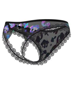 Magic Silk Hazy Dayz Crotchless Panty With Open Back Mushroom L/Xl