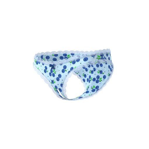 Magic Silk Sweet Treats Crotchless Boy Short With Lube Blueberry Queen Size - Image 4