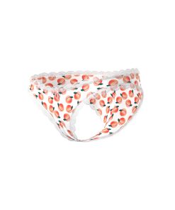 Magic Silk Sweet Treats Crotchless Boy Short With Lube Peach L/Xl