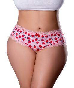 Magic Silk Sweet Treats Crotchless Boy Short With Lube Strawberry Queen Size