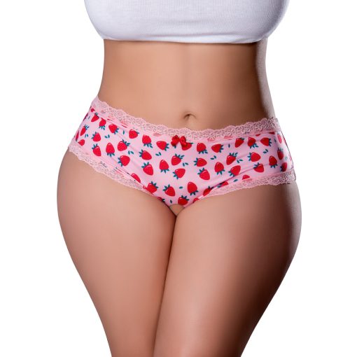 Magic Silk Sweet Treats Crotchless Boy Short With Lube Strawberry Queen Size