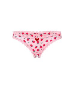 Magic Silk Sweet Treats Crotchless Boy Short With Lube Strawberry Queen Size
