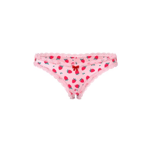 Magic Silk Sweet Treats Crotchless Boy Short With Lube Strawberry Queen Size - Image 3