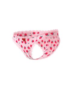Magic Silk Sweet Treats Crotchless Boy Short With Lube Strawberry Queen Size