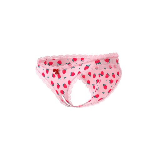 Magic Silk Sweet Treats Crotchless Boy Short With Lube Strawberry Queen Size - Image 4