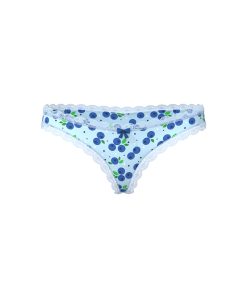Magic Silk Sweet Treats Crotchless Thong With Lube Blueberry Queen Size