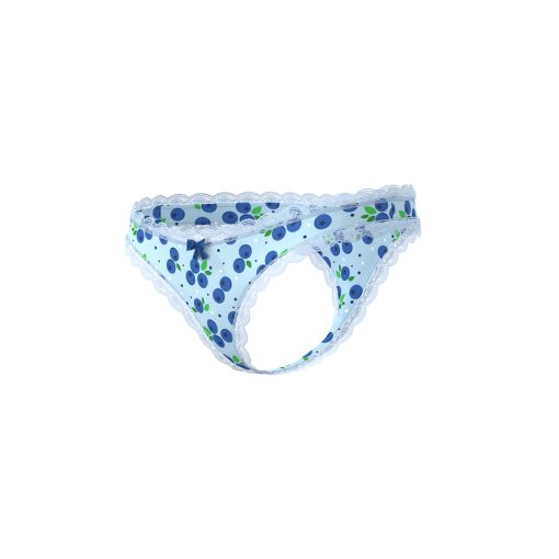Magic Silk Sweet Treats Crotchless Thong With Lube Blueberry Queen Size - Image 4