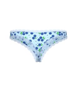 Magic Silk Sweet Treats Crotchless Thong With Lube Blueberry Queen Size
