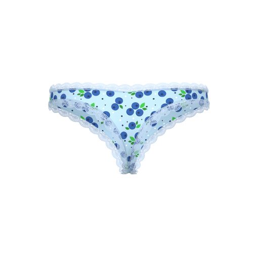 Magic Silk Sweet Treats Crotchless Thong With Lube Blueberry Queen Size - Image 5