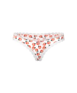 Magic Silk Sweet Treats Crotchless Thong With Lube Peach S/M