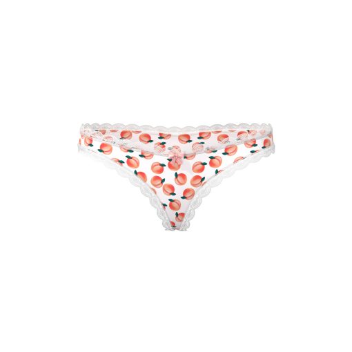 Magic Silk Sweet Treats Crotchless Thong With Lube Peach S/M - Image 3